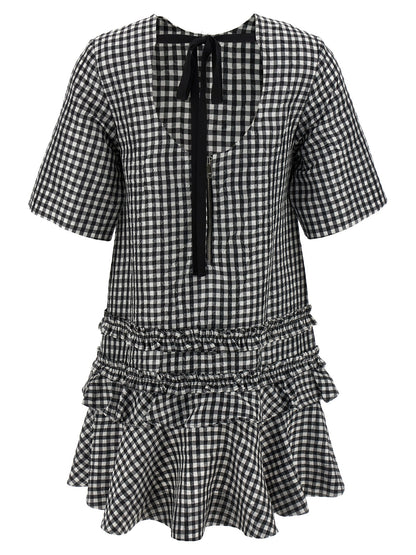 'Crinkled Check Mini' dress Dresses