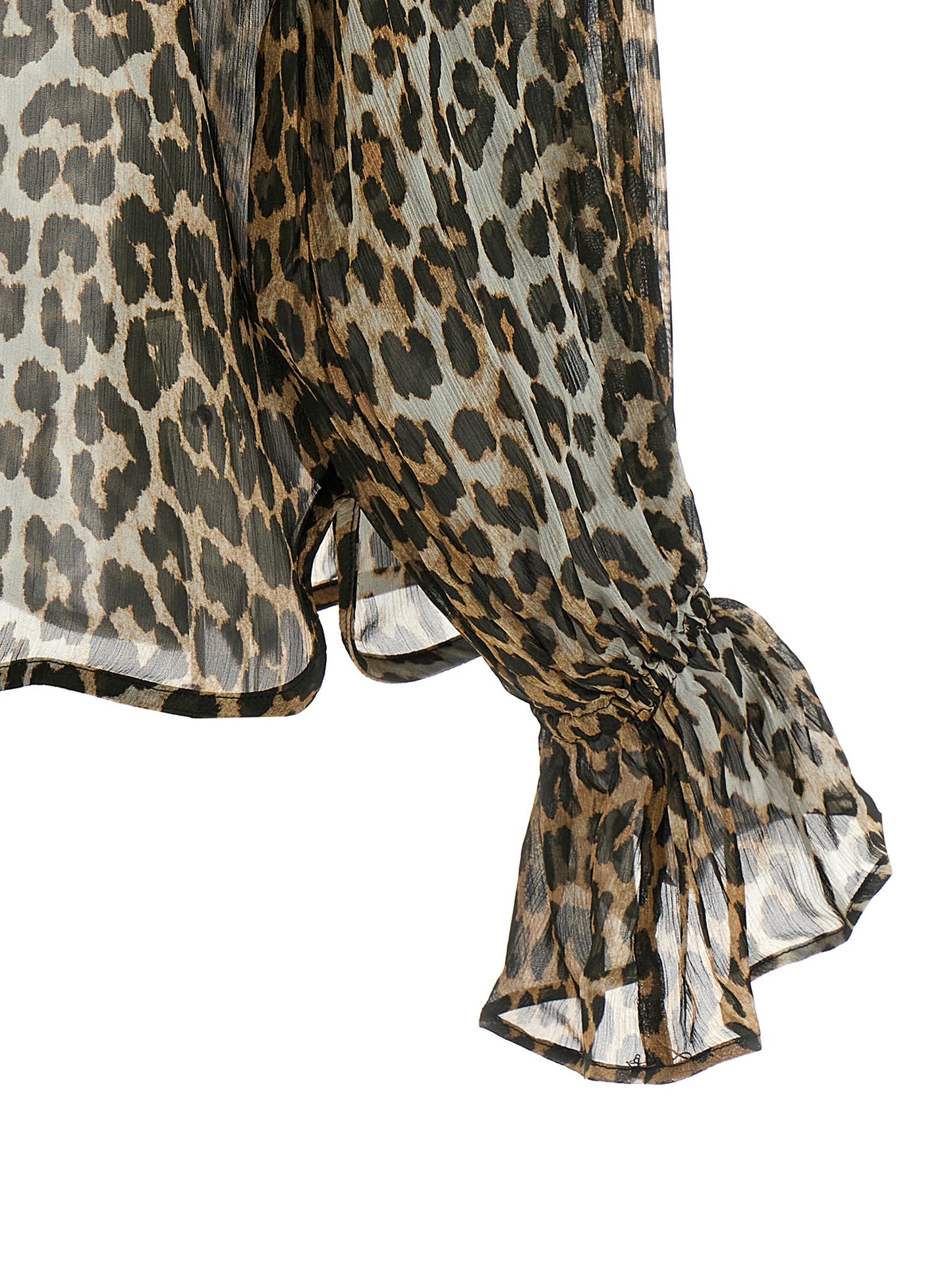 'Leopard Print Chiffon Tie String' shirt Shirt, blouse
