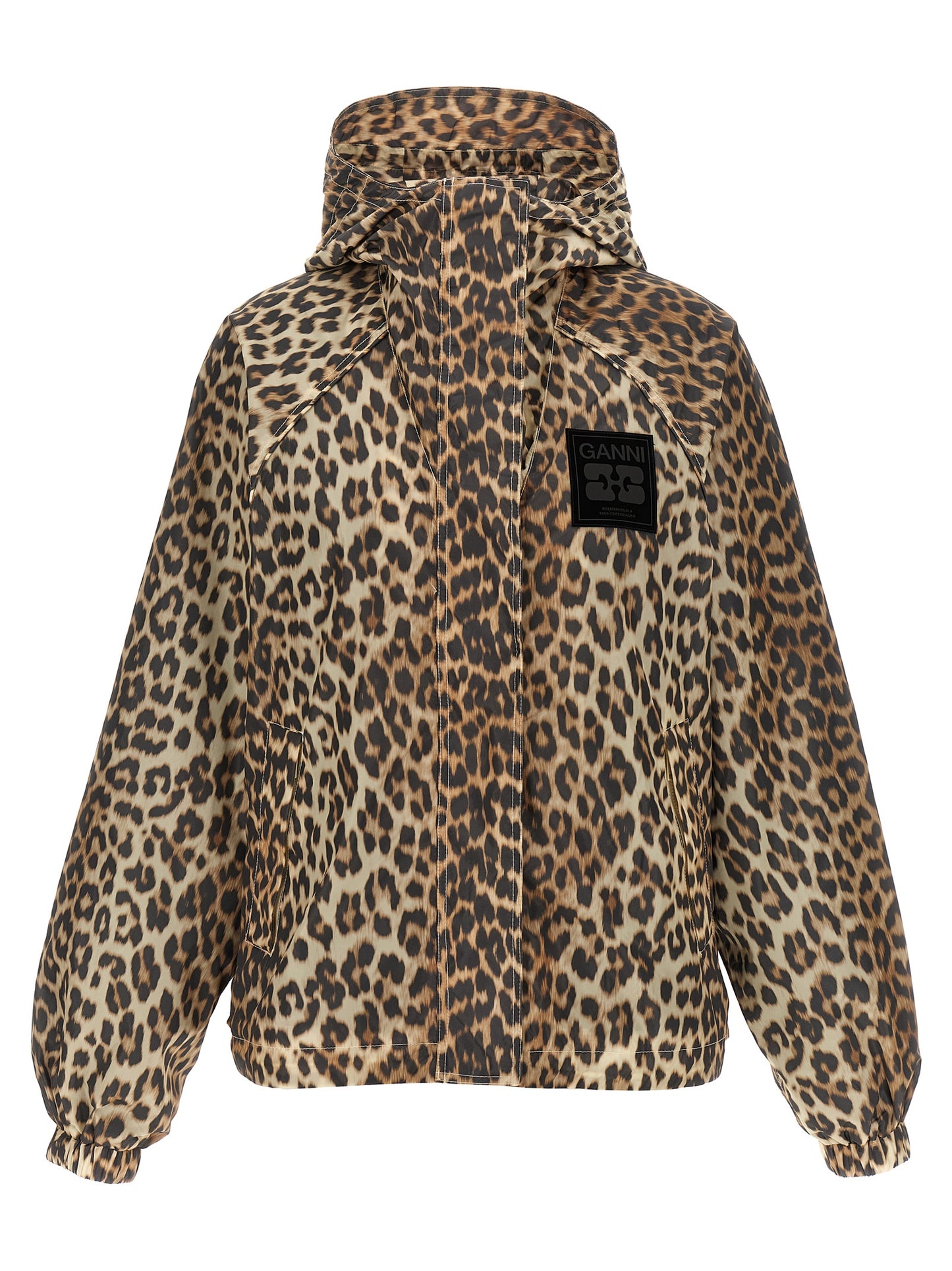 'Leopard Print Nylon' windbreaker Down jacket, Parka, Casual jackets