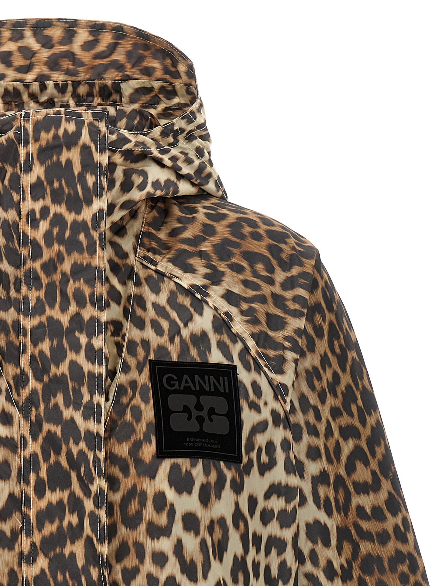 'Leopard Print Nylon' windbreaker Down jacket, Parka, Casual jackets