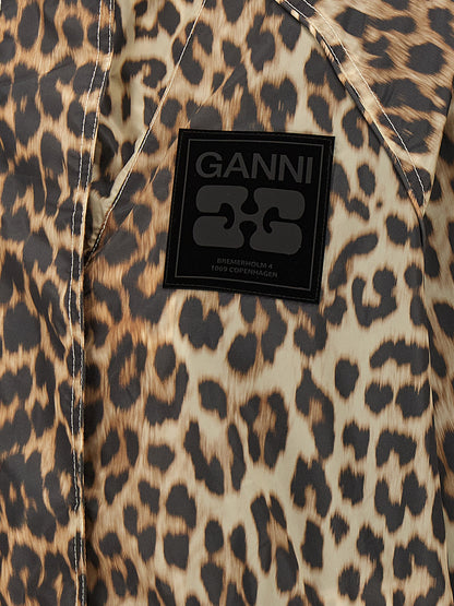 'Leopard Print Nylon' windbreaker Down jacket, Parka, Casual jackets