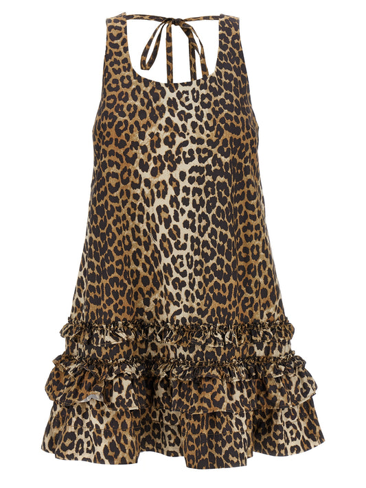 'Leopard Cotton Poplin Mini' dress Dresses