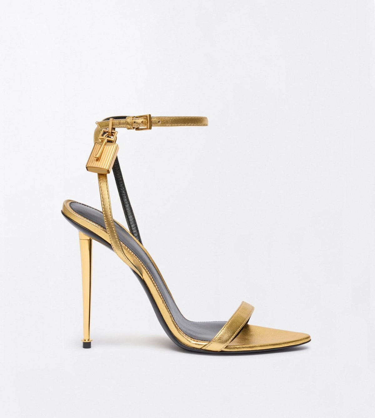 Tom Ford Laminated nappa pointy naked sandal