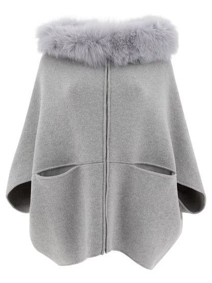 Wool and cashmere poncho Jackets and Coats