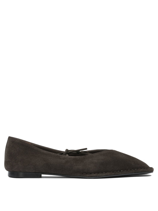 Sway Suede Coffee Brown Leather Ballet Flats Ballerinas