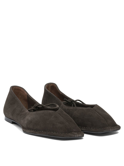 Sway Suede Coffee Brown Leather Ballet Flats Ballerinas