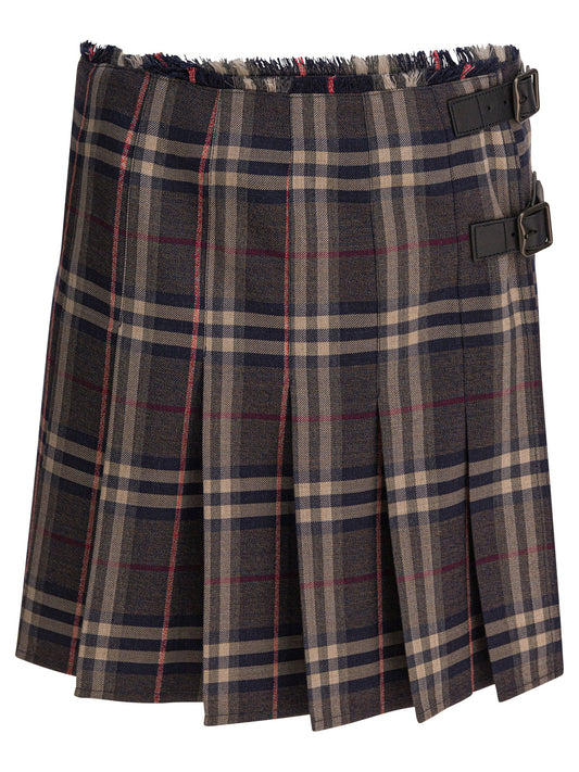 "Check" Wool mini kilt Skirts