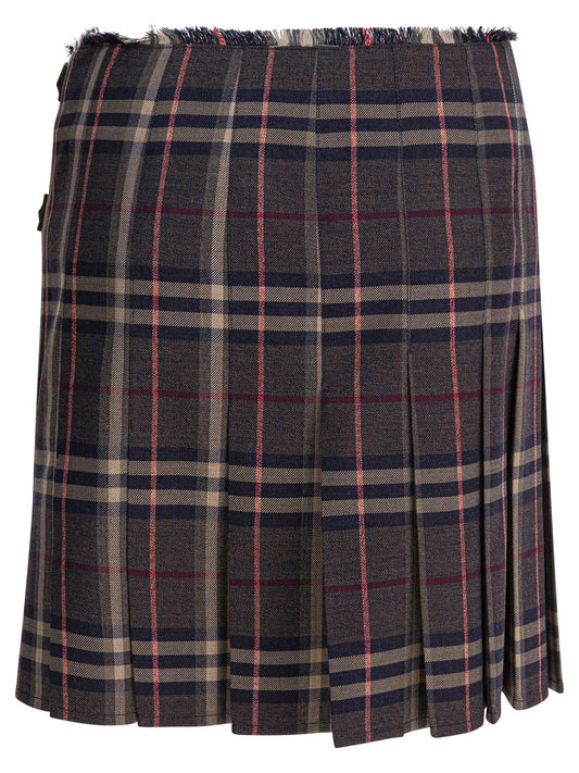 "Check" Wool mini kilt Skirts