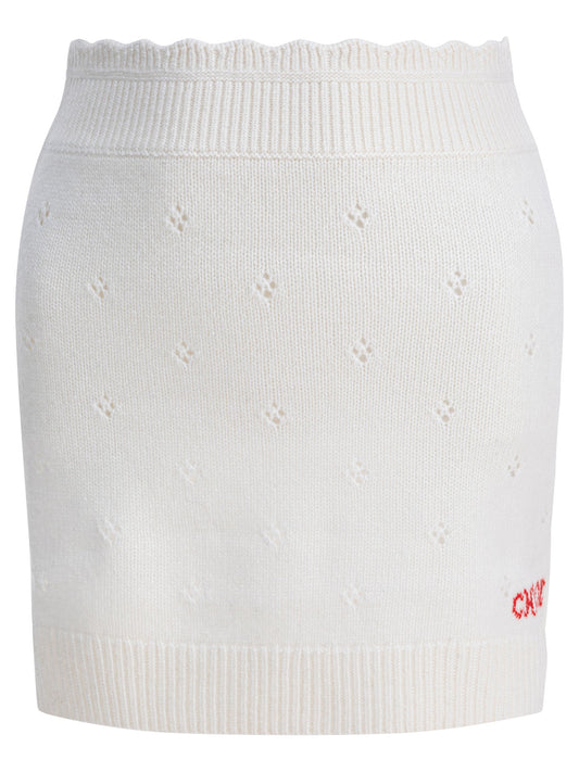 Openwork wool and cashmere miniskirt Skirts