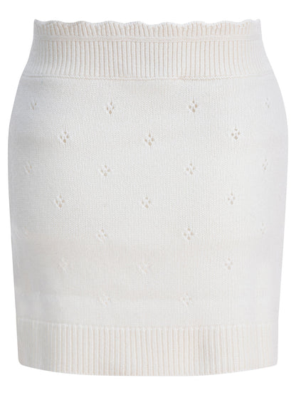 Openwork wool and cashmere miniskirt Skirts