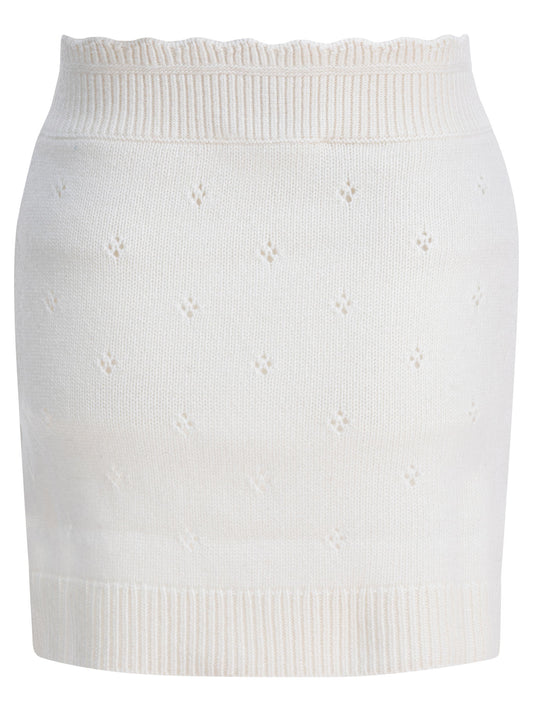 Openwork wool and cashmere miniskirt Skirts