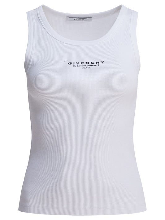 Cotton tank top with logo Tops