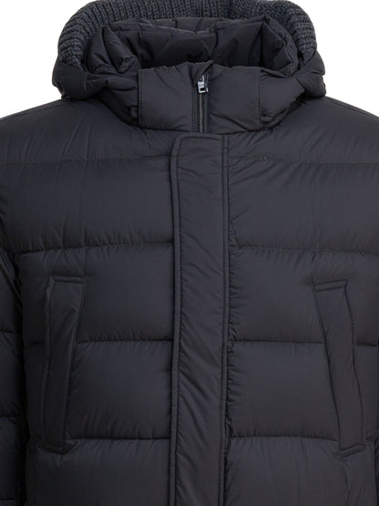 Long down jacket with hood Jackets and Coats