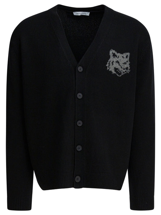 Wool cardigan with Fox Head Knitwear