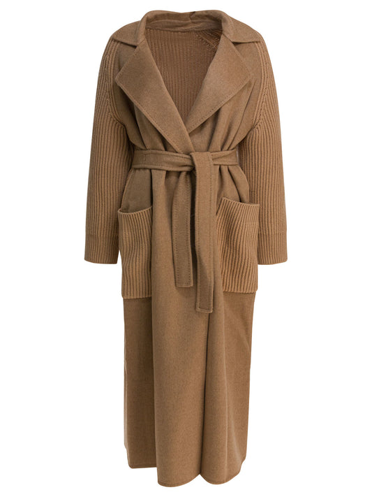 Camel long coat Jackets and Coats