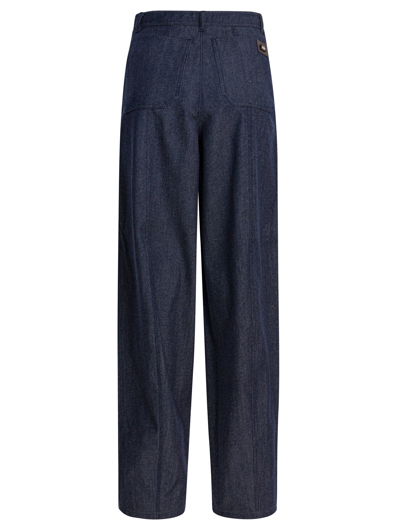 Denim-effect wool pants Trousers