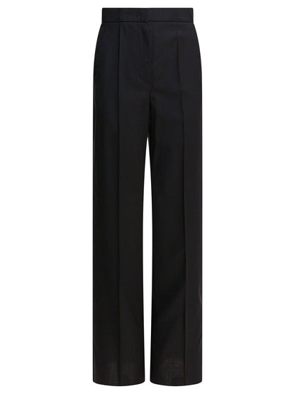 Light wool straight trousers Trousers