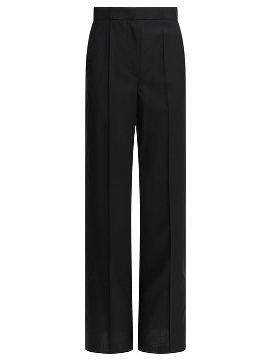 Light wool straight trousers Trousers