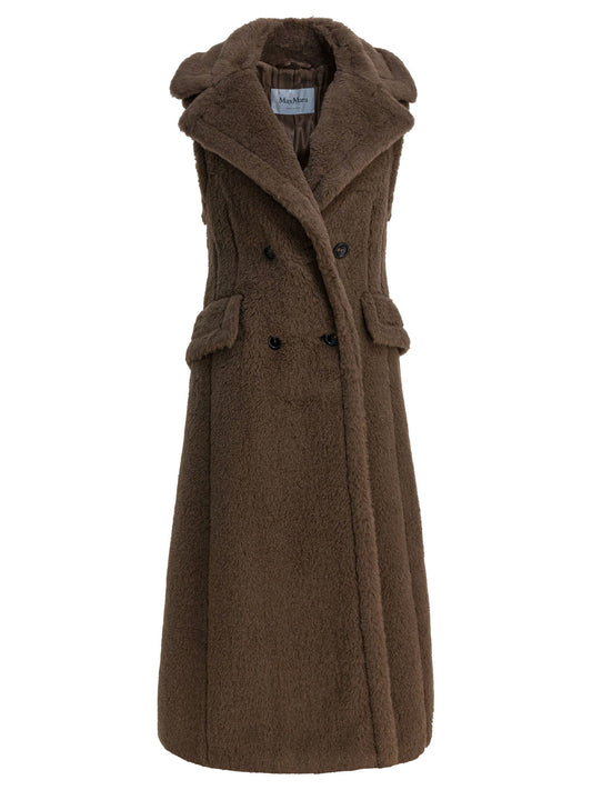 Sleeveless jacket in alpaca Jackets and Coats