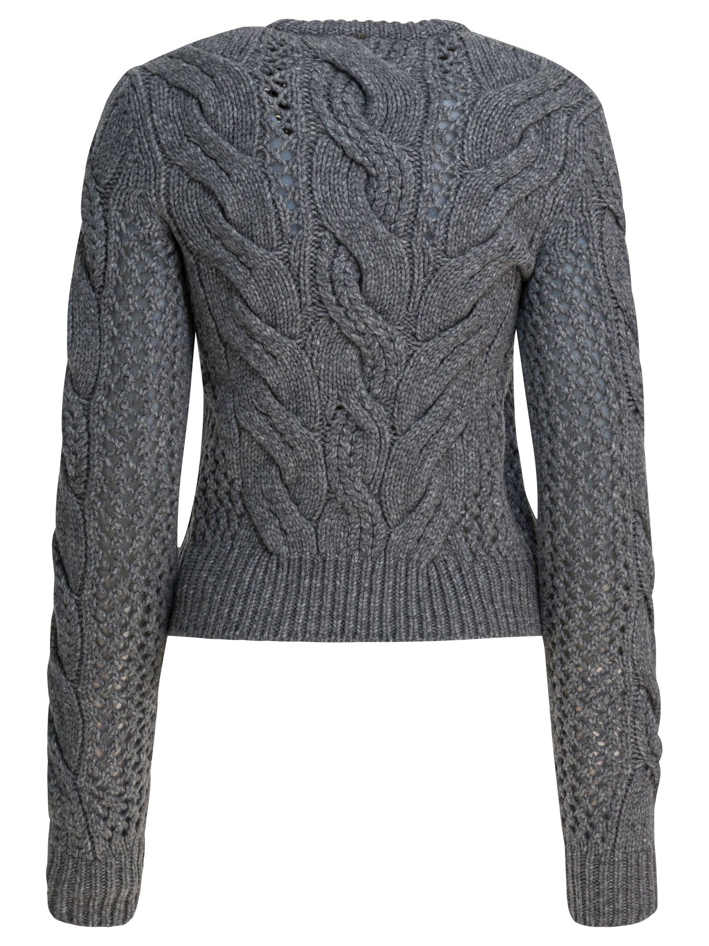 Wool-blend crewneck sweater with braids Knitwear