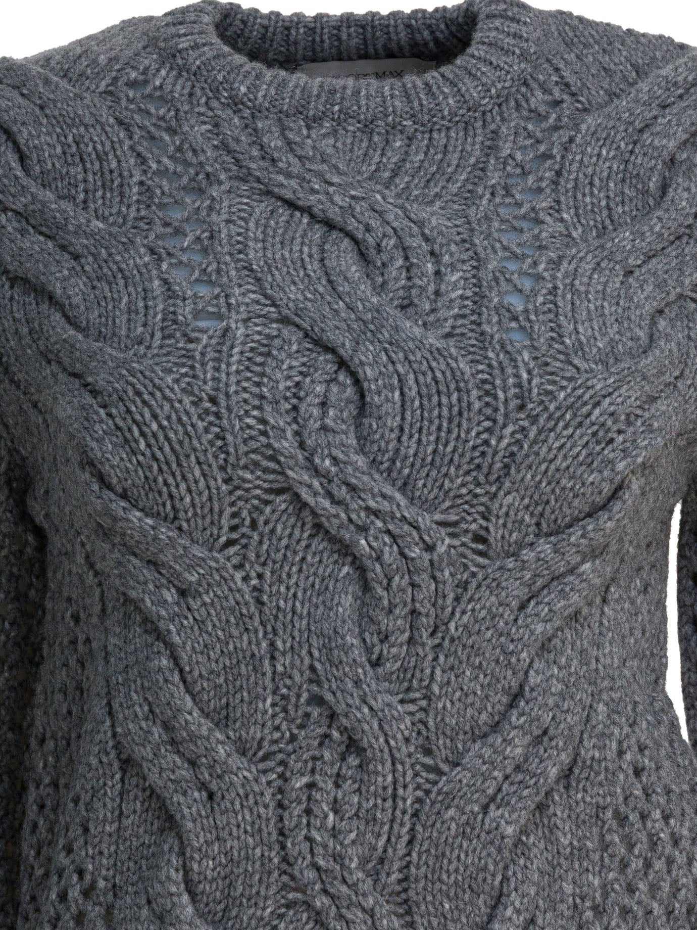 Wool-blend crewneck sweater with braids Knitwear