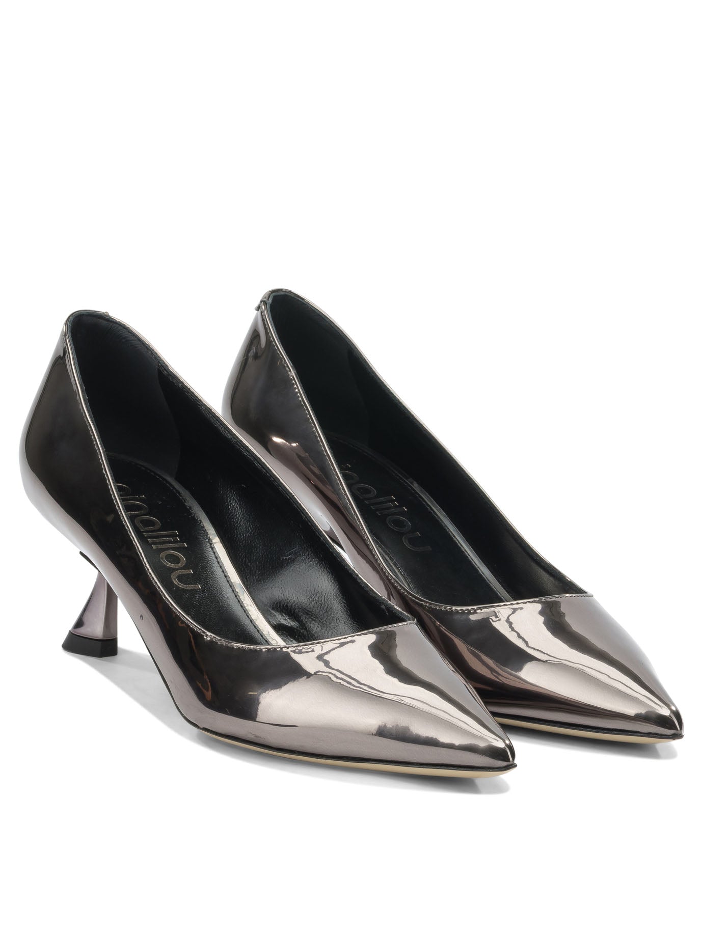 Pumps in mirror effect leather Heeled shoes