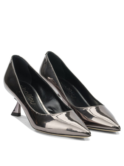 Pumps in mirror effect leather Heeled shoes