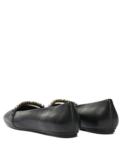 Leather ballet flats with square toe Ballerinas