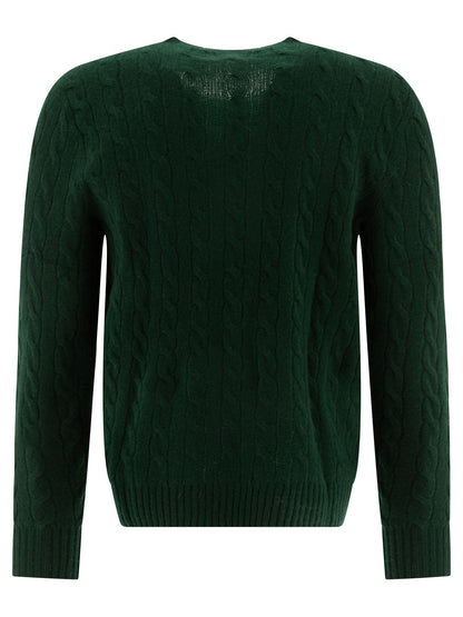Wool and cashmere crewneck sweater with logo Knitwear