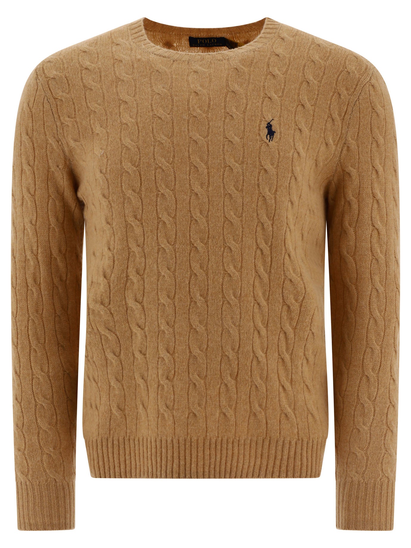 Wool and cashmere crewneck sweater with logo Knitwear