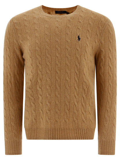 Wool and cashmere crewneck sweater with logo Knitwear
