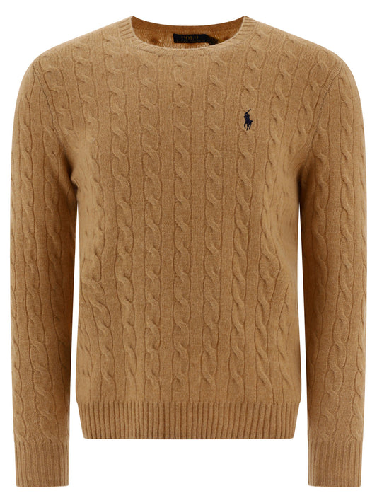 Wool and cashmere crewneck sweater with logo Knitwear