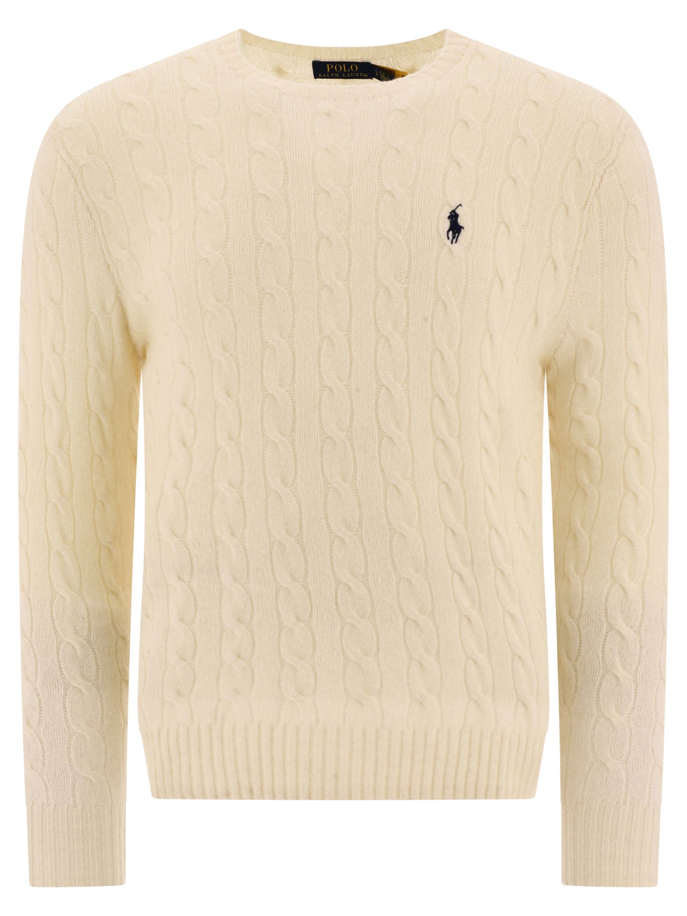 Wool and cashmere crewneck sweater with logo Knitwear