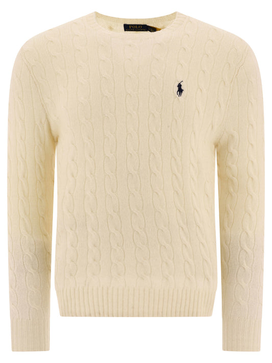 Wool and cashmere crewneck sweater with logo Knitwear