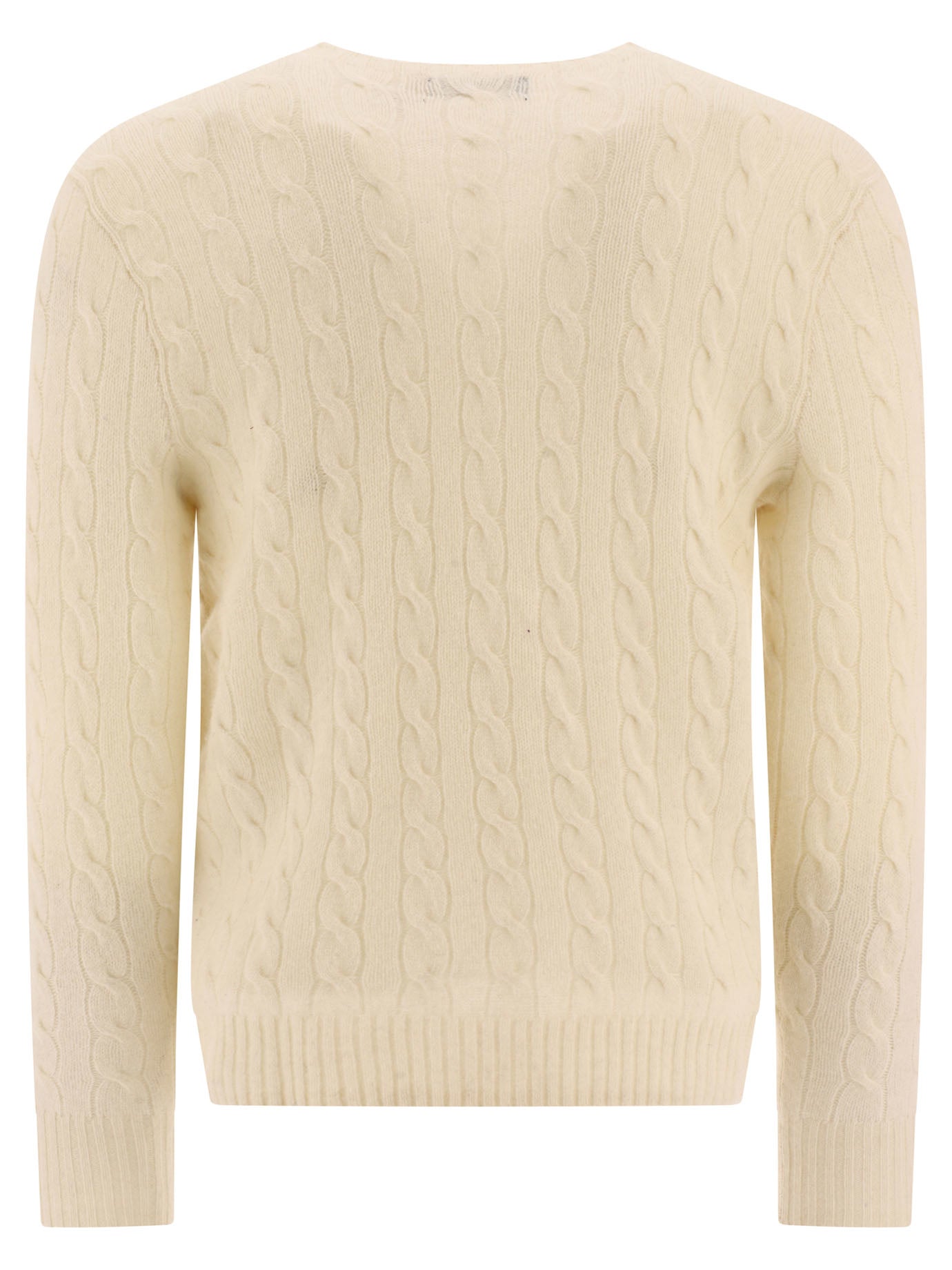 Wool and cashmere crewneck sweater with logo Knitwear