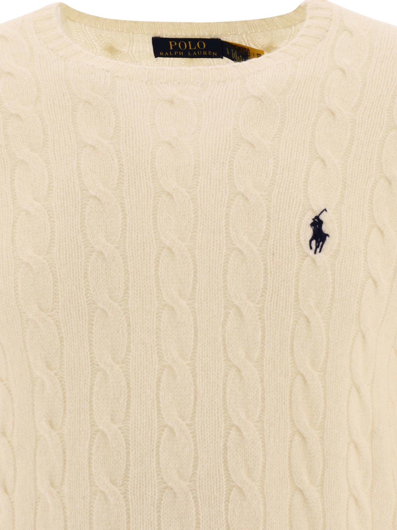 Wool and cashmere crewneck sweater with logo Knitwear