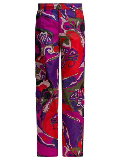 Cargo pants with Orchidee print Trousers