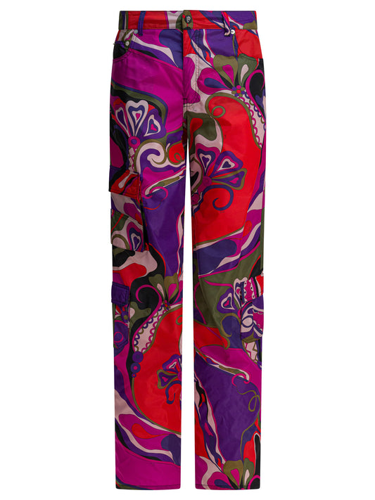 Cargo pants with Orchidee print Trousers