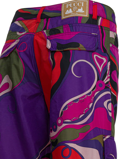 Cargo pants with Orchidee print Trousers