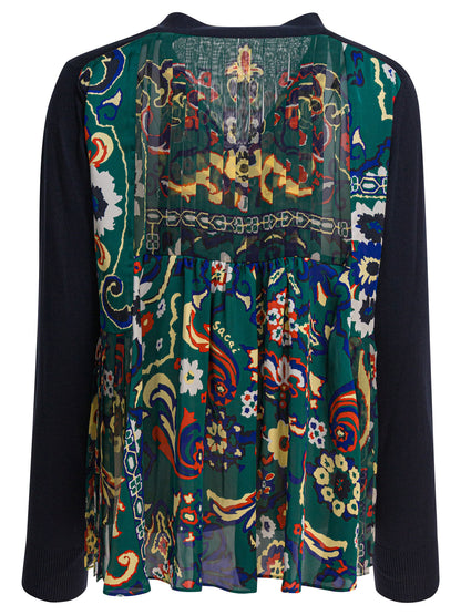 Cardigan with floral print Knitwear