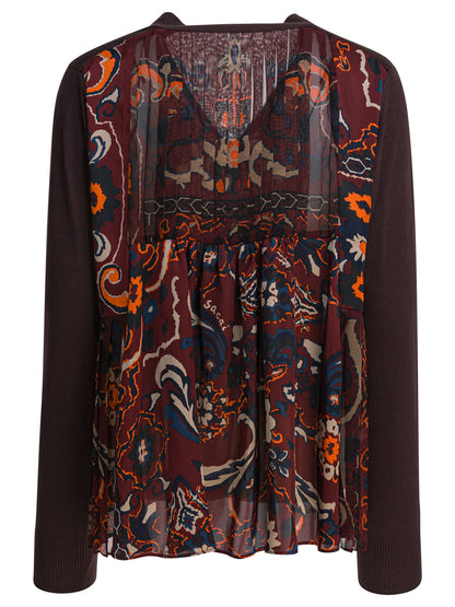 Cardigan with floral print Knitwear