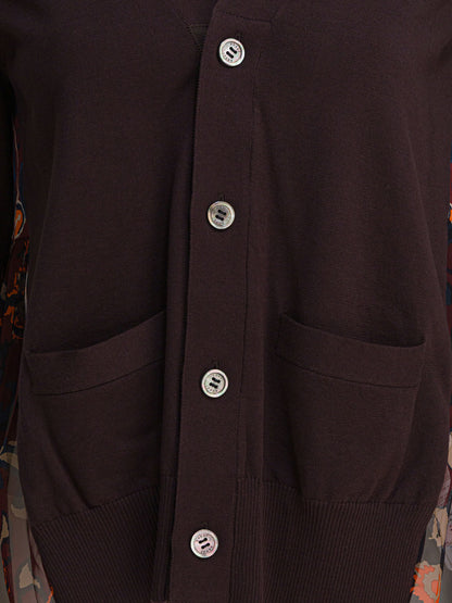 Cardigan with floral print Knitwear