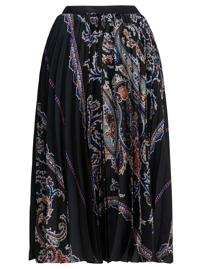Pleated skirt with paisley print Skirts