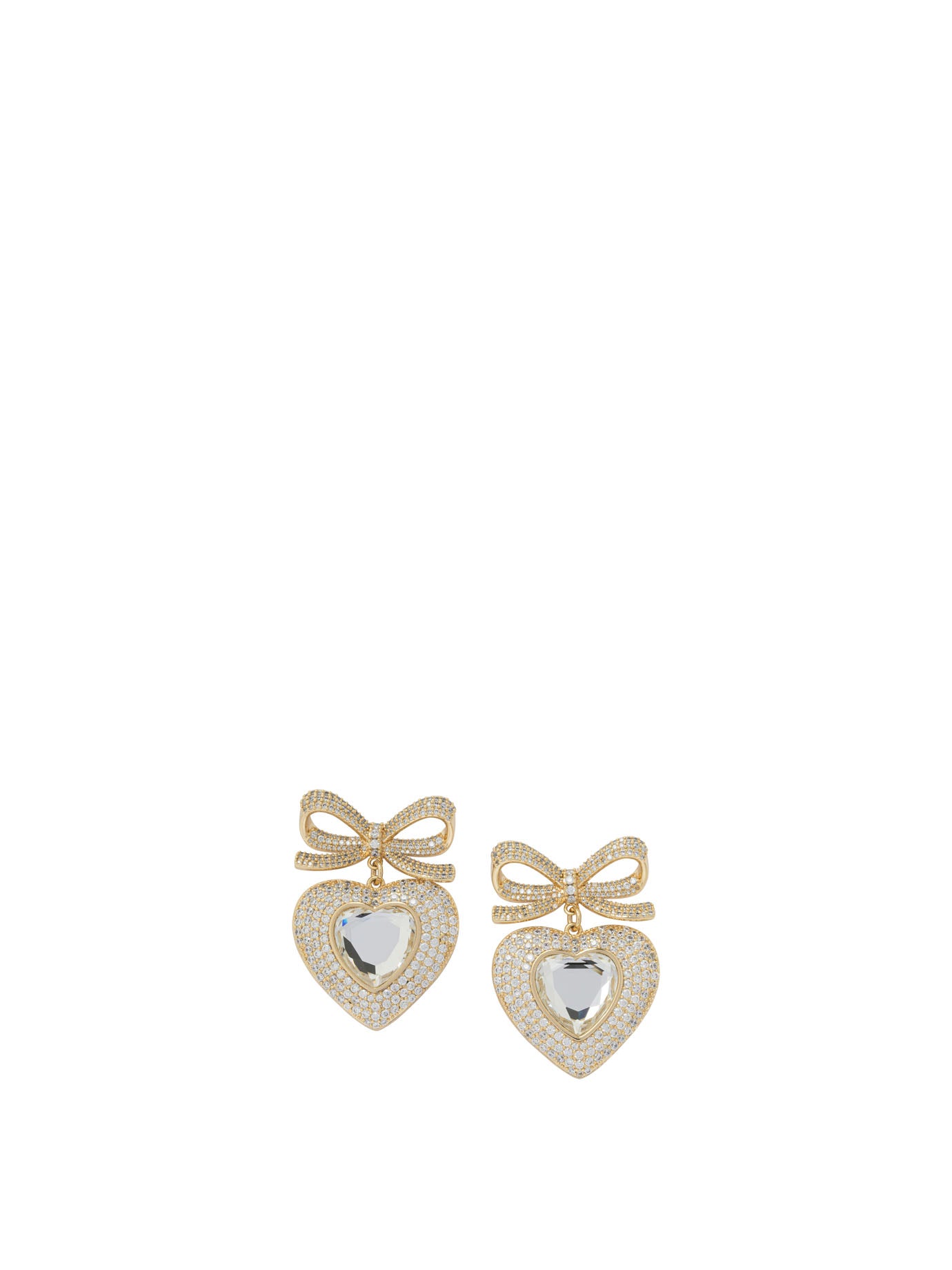 Heart-shaped earrings with embellished bow Jewels