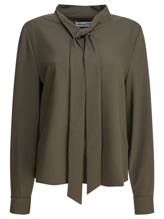 Twill blouse with bow collar Shirts