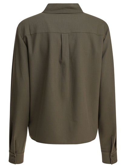 Twill blouse with bow collar Shirts