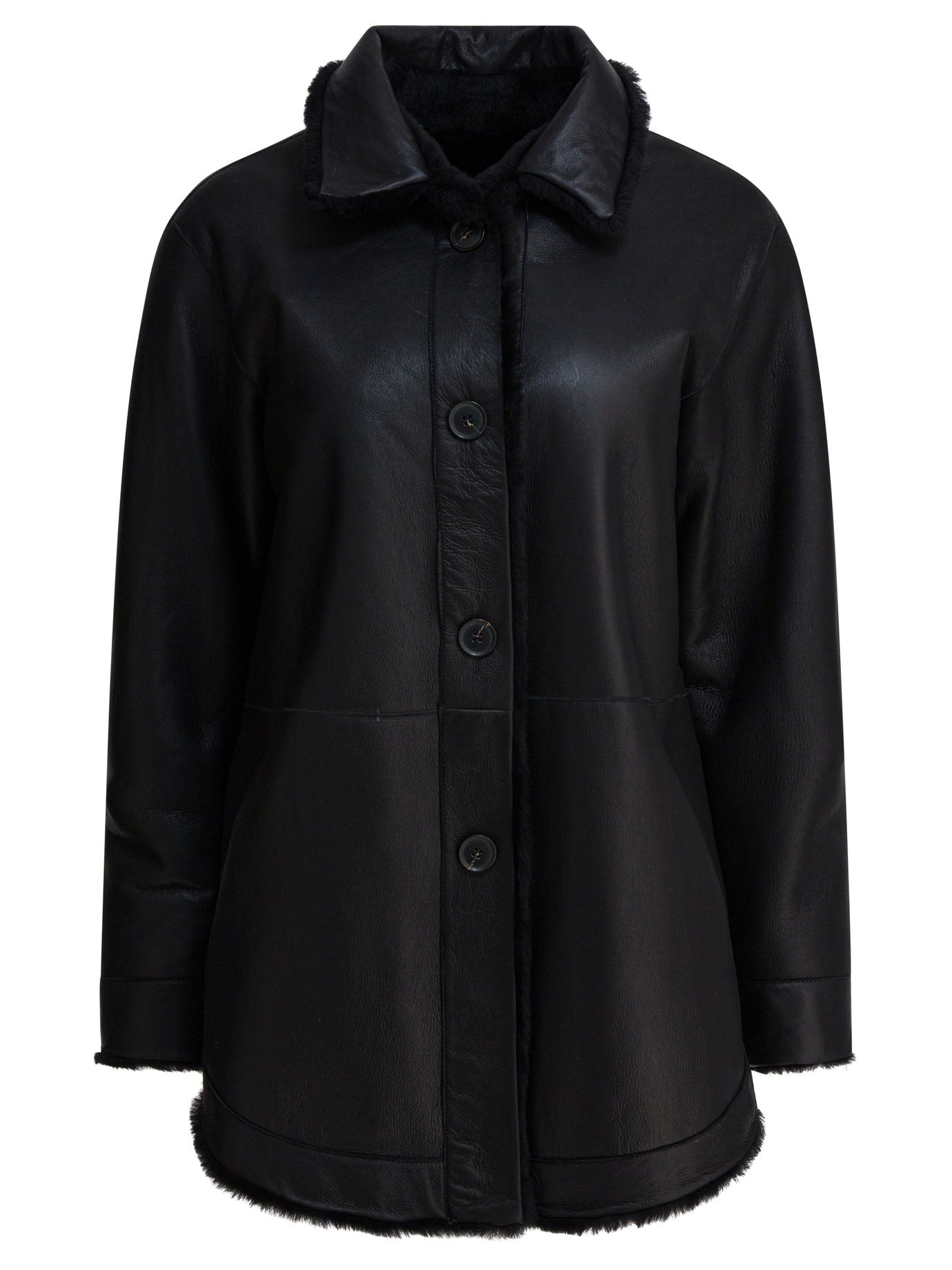 Long reversible leather coat Jackets and Coats