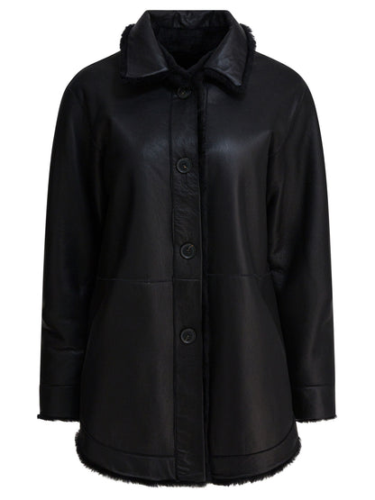 Long reversible leather coat Jackets and Coats