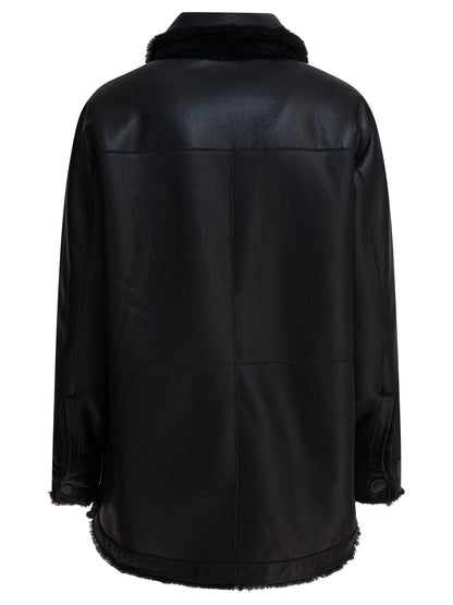 Long reversible leather coat Jackets and Coats