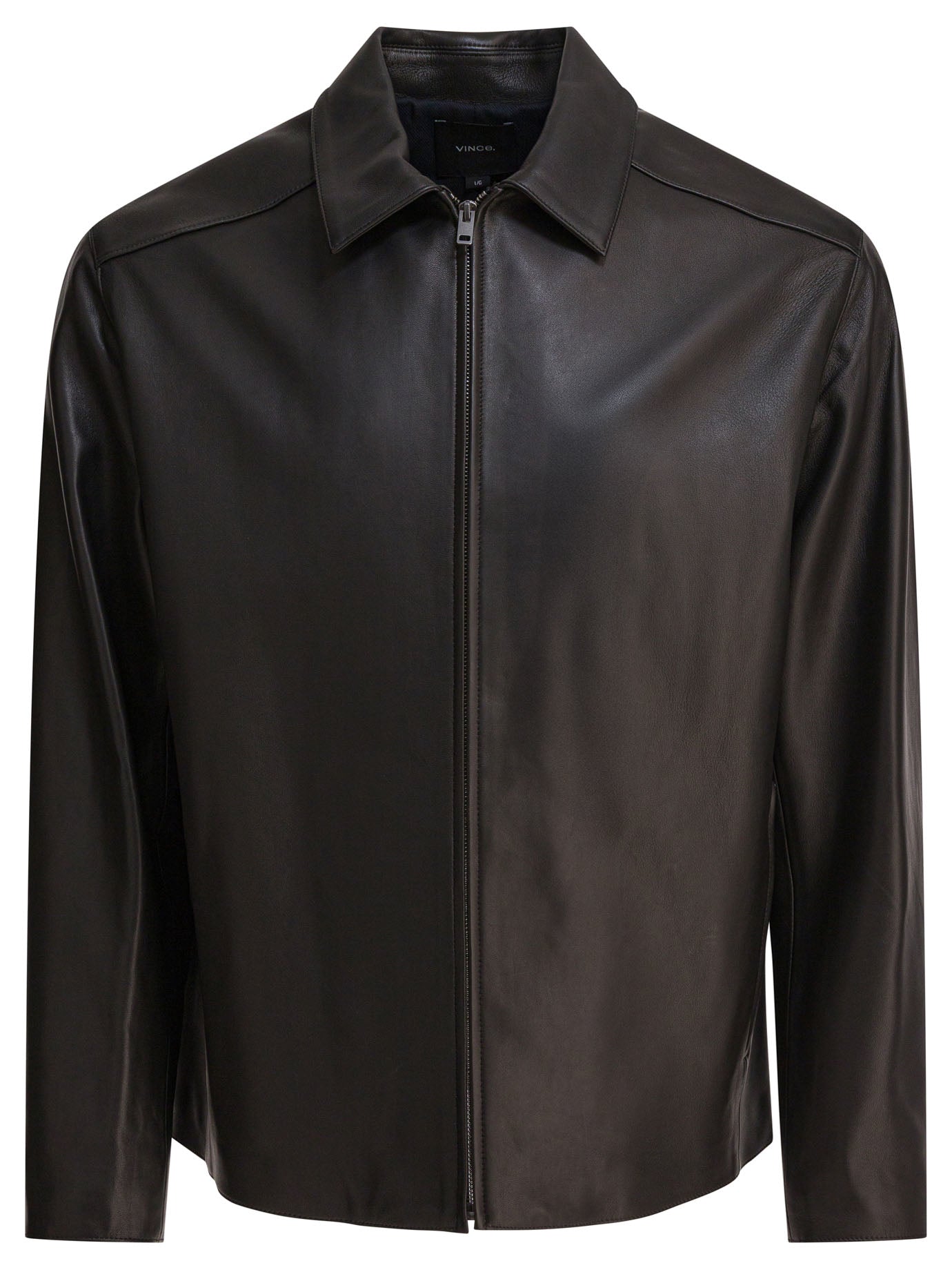 Leather jacket with zipper Jackets and Coats